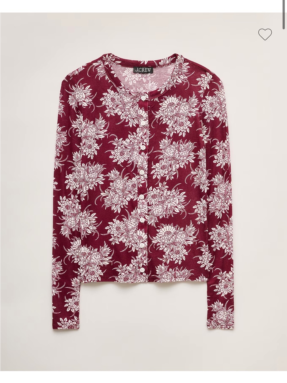 NWT J. Crew stretch lyocell-blend cardigan in pineapple garden print